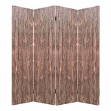 84" Brown Folding Four Panel Screen Room Divider