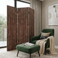 84" Brown Folding Four Panel Screen Room Divider