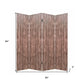 84" Brown Folding Four Panel Screen Room Divider