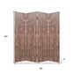 84" Brown Folding Four Panel Screen Room Divider