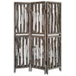 71" Brown Folding Three Panel Screen Room Divider