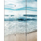 72" Blue and White Canvas Folding Three Panel Screen Room Divider