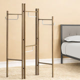 72" Brown Iron Folding Three Panel Screen Room Divider