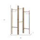 72" Brown Iron Folding Three Panel Screen Room Divider