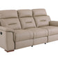 90" Beige Faux Leather Sofa With Brown Legs