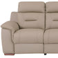 90" Beige Faux Leather Sofa With Brown Legs
