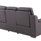 90" Brown Faux Leather Sofa