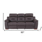90" Brown Faux Leather Sofa
