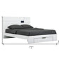White Wood CA King Platform Bed Frame With Storage Drawer