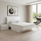 White Solid Wood King Bed Frame