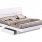White Solid Wood King Bed Frame