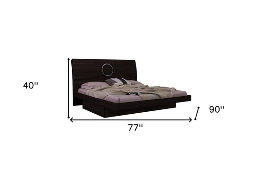 Brown Wood King Bed Frame