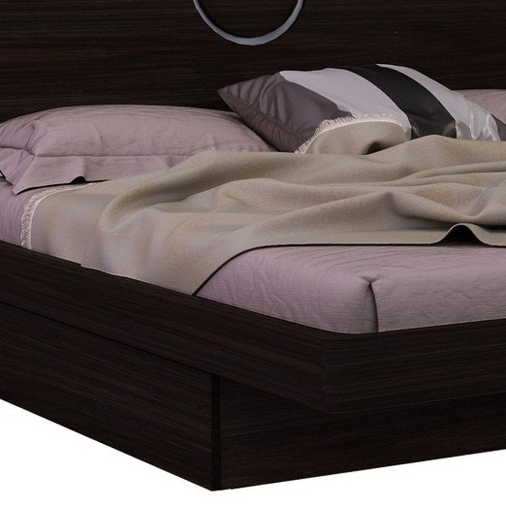 Brown Wood King Bed Frame