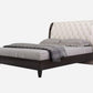 Solid Wood King Tufted Beige Upholstered Faux Leather Bed With Nailhead Trim