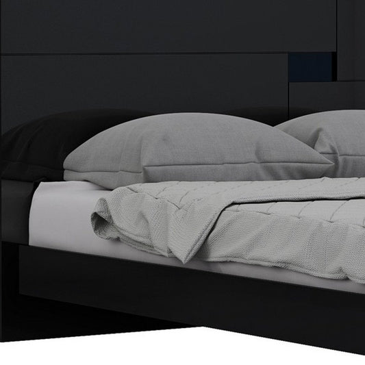 Black Solid Wood King Bed Frame
