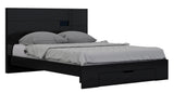 Black Solid Wood King Bed Frame