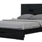Black Solid Wood King Bed Frame