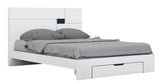 White Solid Wood Queen Bed Frame
