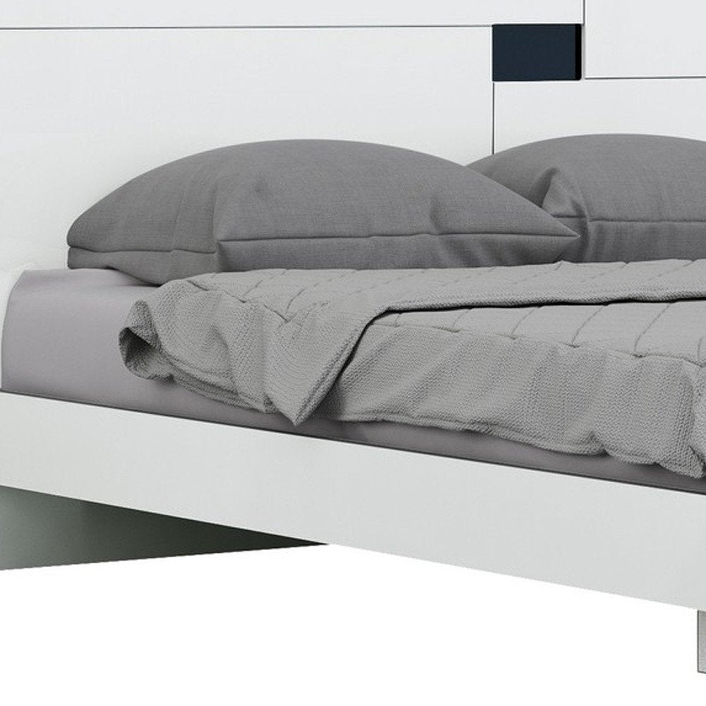 White Solid Wood Queen Bed Frame