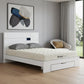 White Solid Wood Queen Bed Frame