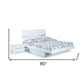 80'" X 60'"  X 42.5'" Modern Queen White High Gloss Bed