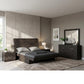Four Piece Gray Solid Wood Bedroom Set With Mirror