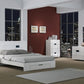 Four Piece White Solid Wood Bedroom Set With Mirror