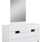 Four Piece White Solid Wood Bedroom Set With Mirror