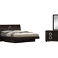 Four Piece Wood Brown Solid Wood Bedroom Set With Mirror