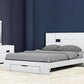 Four Piece White Solid Wood Bedroom Set With Mirror