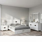 Four Piece White Solid Wood Bedroom Set With Mirror