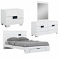 Four Piece White Solid Wood Bedroom Set With Mirror