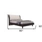 Four Piece Beige Solid Wood Bedroom Set With Mirror