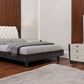 Four Piece Beige Solid Wood Bedroom Set With Mirror