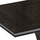 98" Dark Brown Solid Wood Self-Storing Leaf Pedestal Base Dining Table