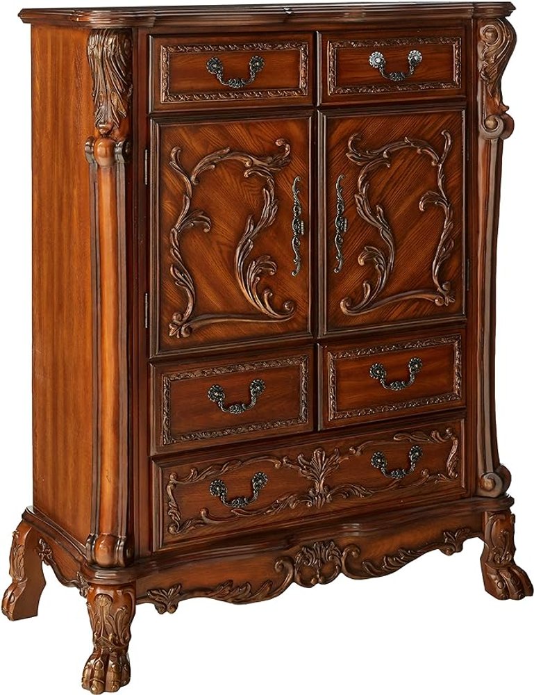 20" X 66" X 38" Cherry Oak Wood Poly Resin Dresserserver
