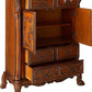 20" X 66" X 38" Cherry Oak Wood Poly Resin Dresserserver