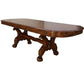 46" Dark Brown Free Form Solid Wood Double Pedestal Base Dining Table