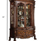 20" X 51" X 89" Cherry Oak Wood Poly Resin Glass Curio Cabinet