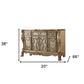 66" Gold Solid Wood Carved Scrollwork Seven Drawer Sideboard with Two Doors