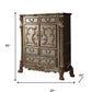 20" Brown Solid Wood Five Drawer