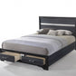 Black And Gray Wood Queen With Two Drawers Bed Frame