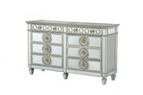 68" Gray Wood Six Drawer Double Dresser