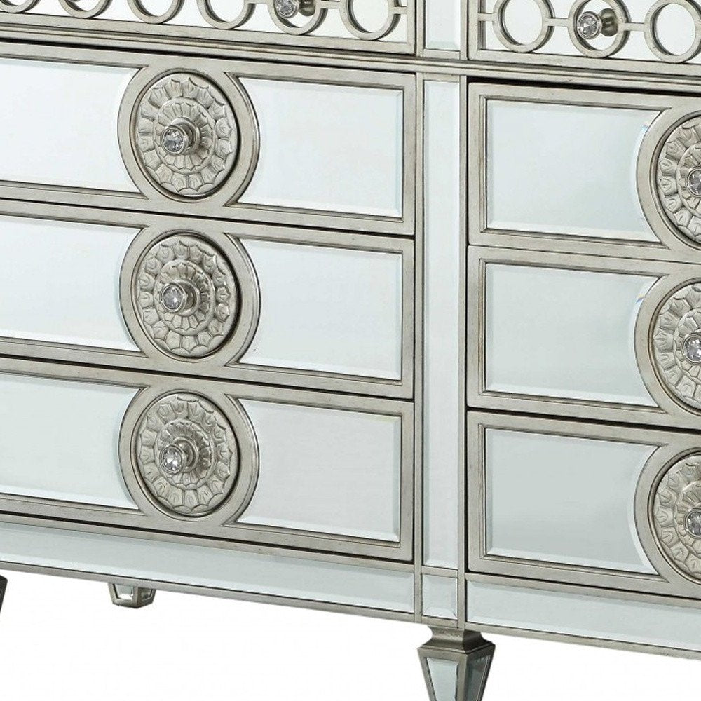 21" X 44" X 56" Mirrored Wood Chest