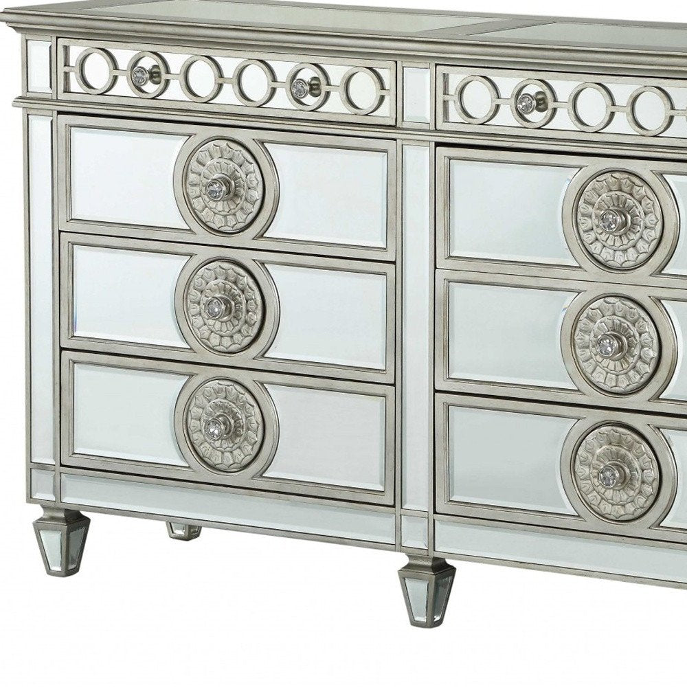 21" X 44" X 56" Mirrored Wood Chest