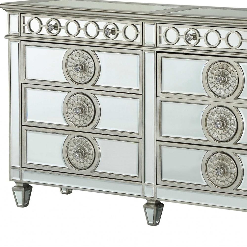 68" Gray Wood Six Drawer Double Dresser
