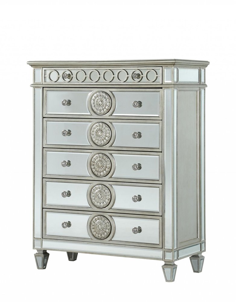 68" Gray Wood Six Drawer Double Dresser