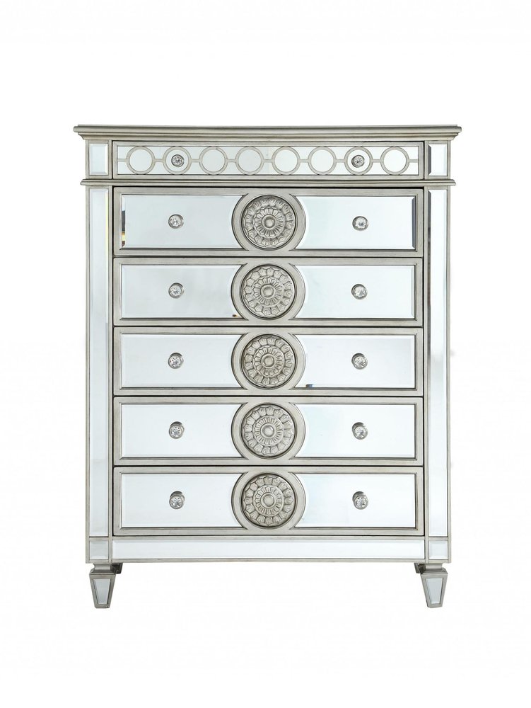 68" Gray Wood Six Drawer Double Dresser