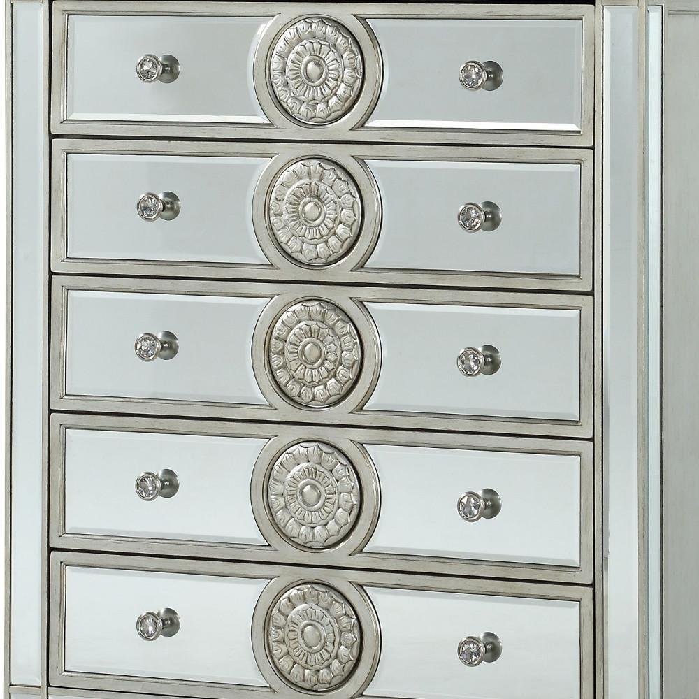68" Gray Wood Six Drawer Double Dresser