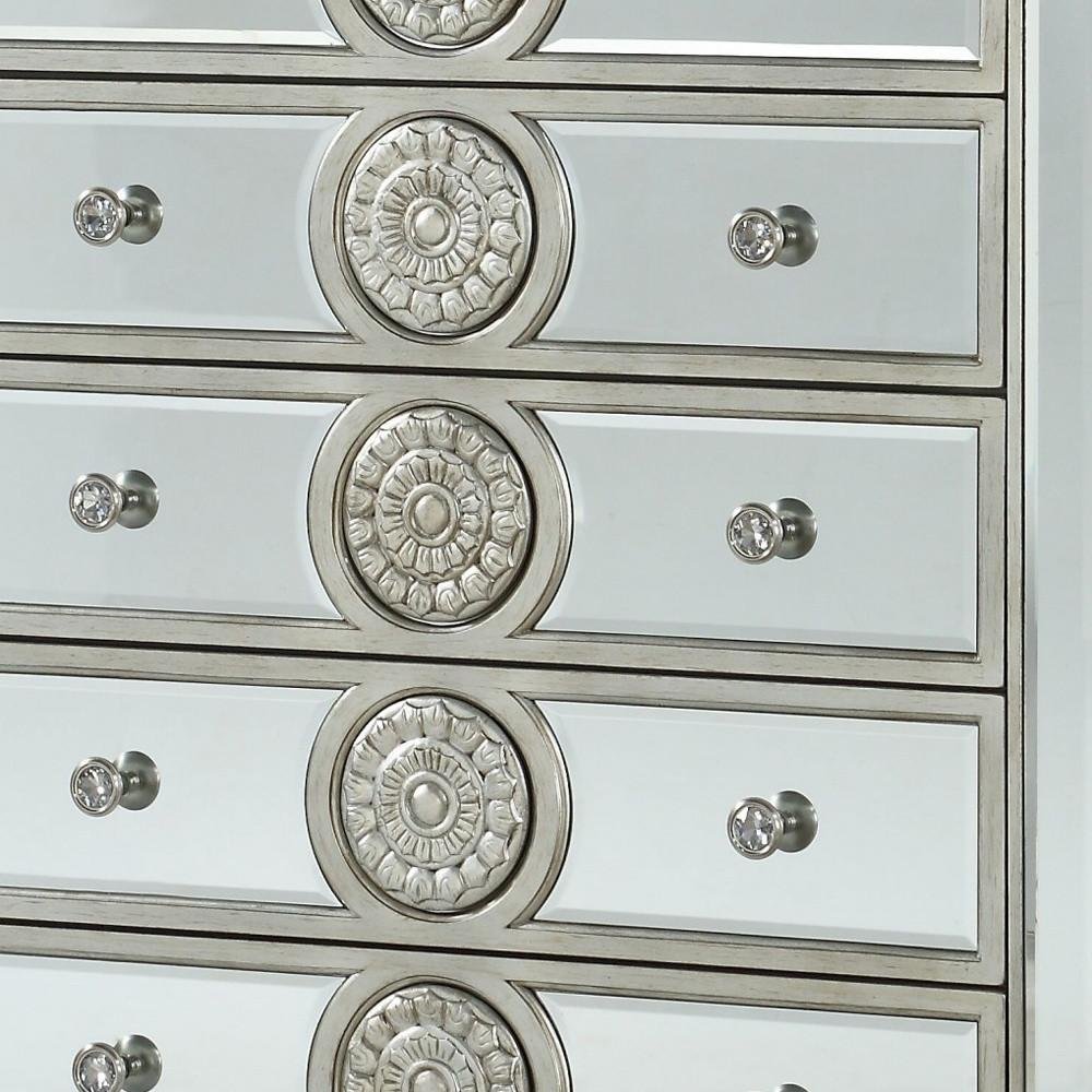 68" Gray Wood Six Drawer Double Dresser